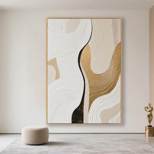 beige gold abstract canvas painting beige simple canvas wall art minimalist gold textured wall art neutral beige textured canvas painting