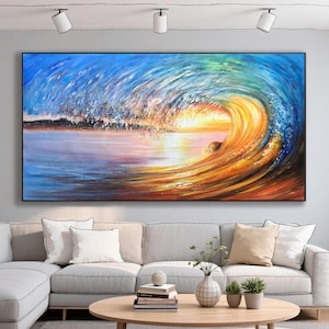 Large original ocean wave textured paintings, huge wave artwork, wave abstract paintings, wave ocean paintings, wave landscape paintings