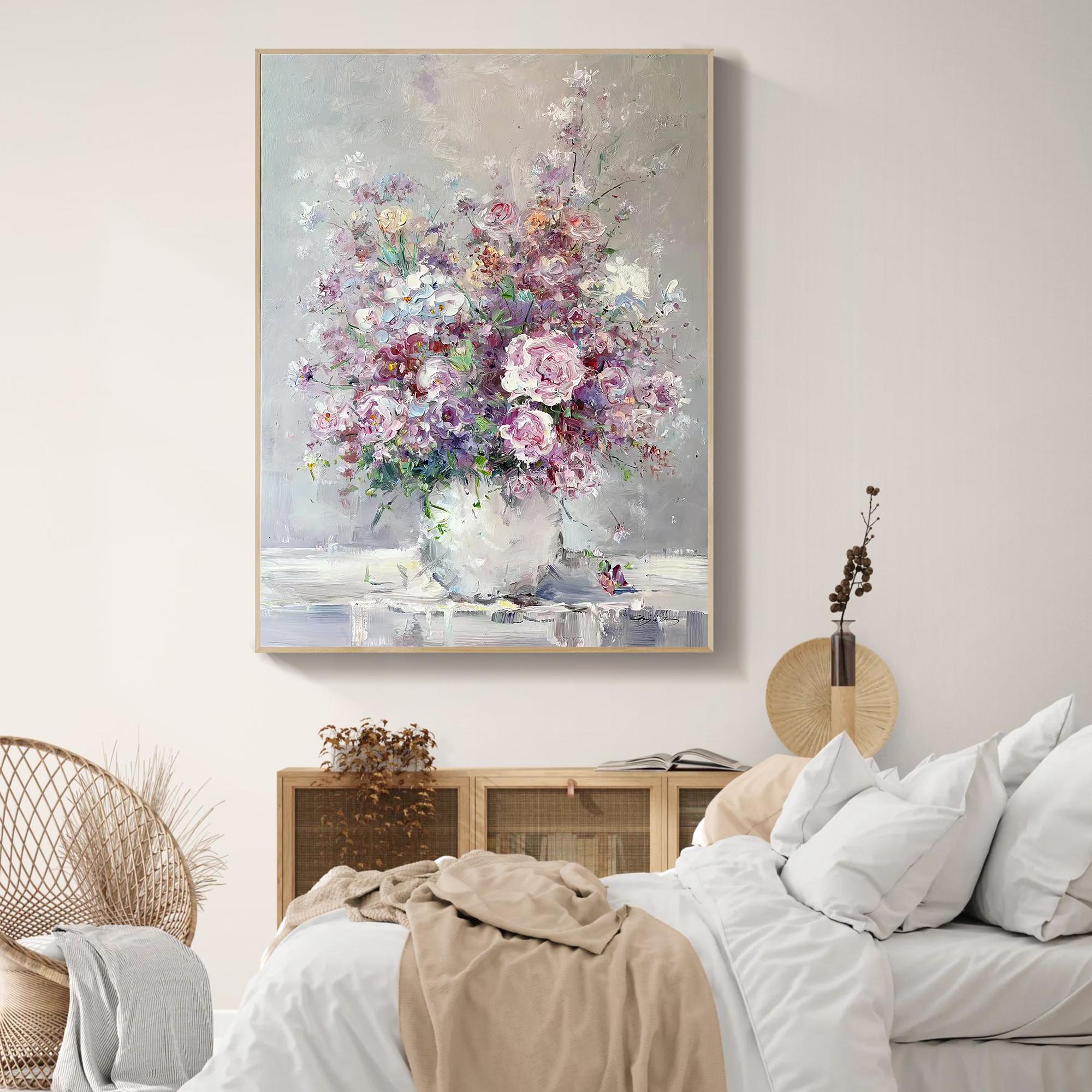 Textured Floral Oil Painting on Canvas,large Abstract 3D Flower Art - Etsy
