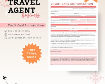 Travel Agent Forms Credit Card Authorization (Canva Template)