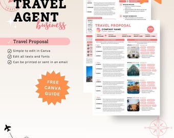 Travel Proposal Template | Travel Agency Itinerary (Canva Editable PDF)