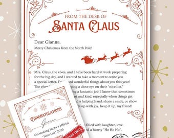 Personalized Letter From Santa Claus Christmas Customizable Canva Template