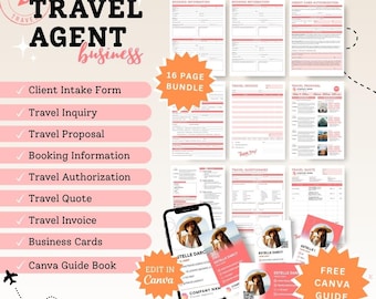 Travel Agent Forms Bundle Canva Templates (Digital Download)