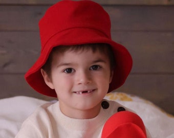 Pyjama Onesie Enfant Paddington Bear - Combinaison Polaire Douce Avec Chapeau Seau Rouge 3D, Officiel, Idéal Journée Du Livre