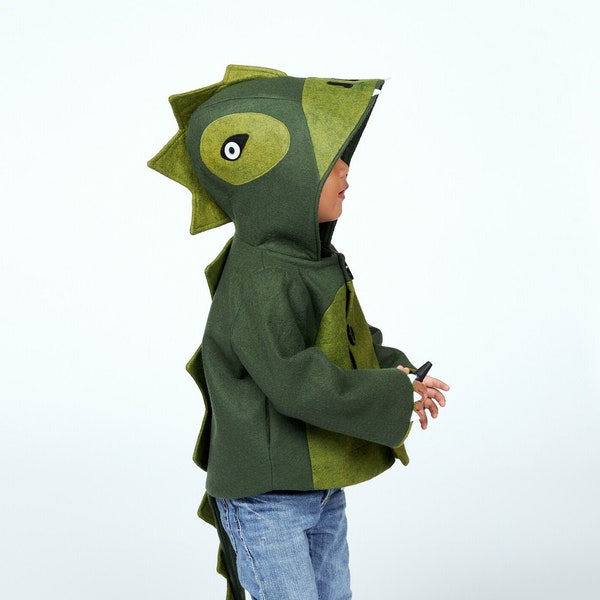 Green Wool Dinosaur Coat