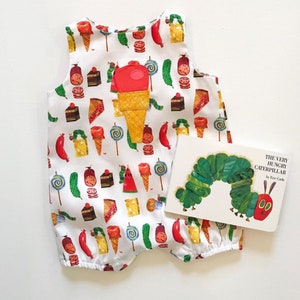 Very Hungry Caterpillar Romper First Birthday Onesie Hungry Caterpillar Ice Cream Birthday Outfit Eric Carle Baby Shower Gift Cake Smash