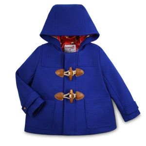 Paddington Bear Duffle Coat, Children's Classic Blue Wool Toggle Coat, Kids Paddington Bear Jacket, Heirloom Gift, Christmas Gift image 3