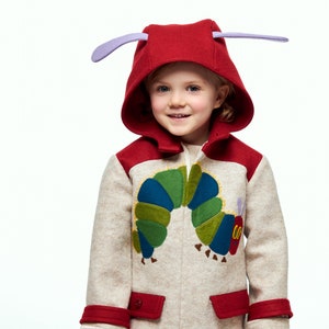 The Very Hungry Caterpillar™ Coat, Kids Caterpillar Coat, Hungry Caterpillar Wool Jacket, Boys & Girls Warm Winter Outerwear, Heirloom Gift