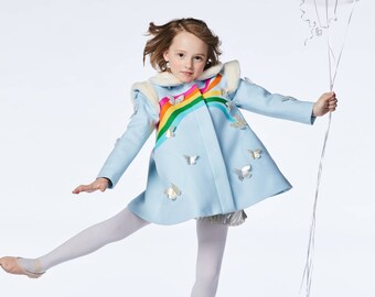 girls rainbow winter coat