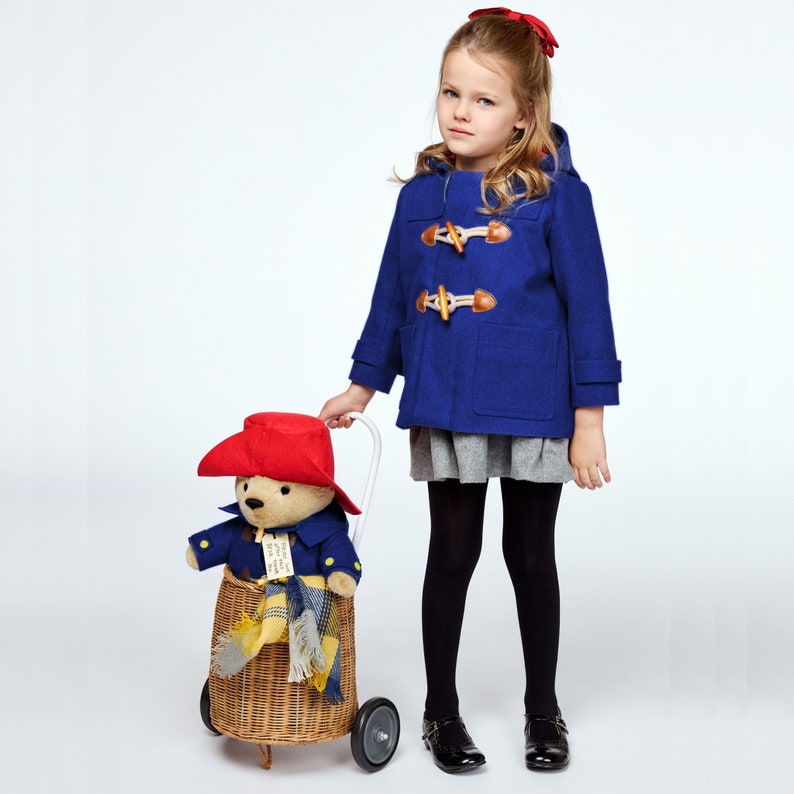 Paddington Bear Duffle Coat, Children's Classic Blue Wool Toggle Coat, Kids Paddington Bear Jacket, Heirloom Gift, Christmas Gift image 6