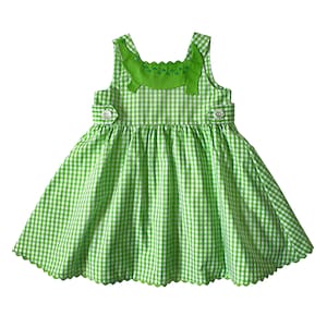 Alligator Dress Green Gator Gingham Sundress Girls Alligator Birthday Party Outfit Crocodile Dress Toddler Girls Summer Cotton Dress