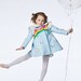 Girl's Rainbow and Butterfly Coat in Sky Blue 
