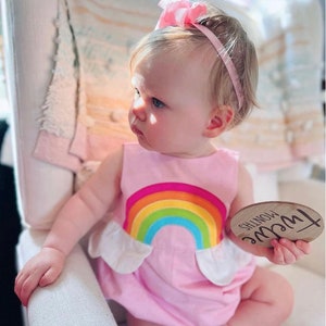 Pink Rainbow Bubble Romper image 2