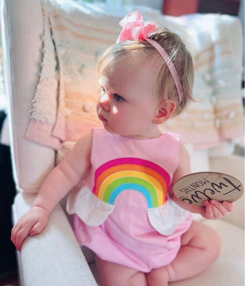 Pink Rainbow Bubble Romper image 2