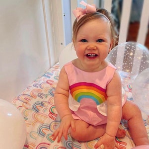 Pink Rainbow Bubble Romper image 7