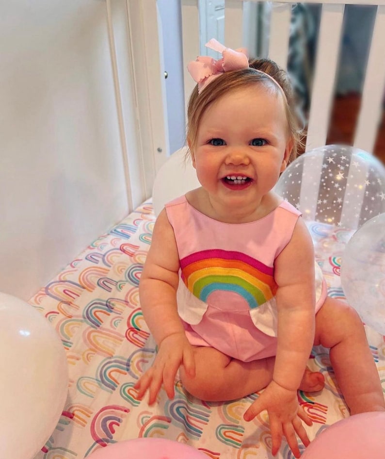 Pink Rainbow Bubble Romper image 7