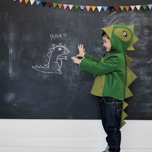 Kids Coat: Cheeky Green Dinosaur