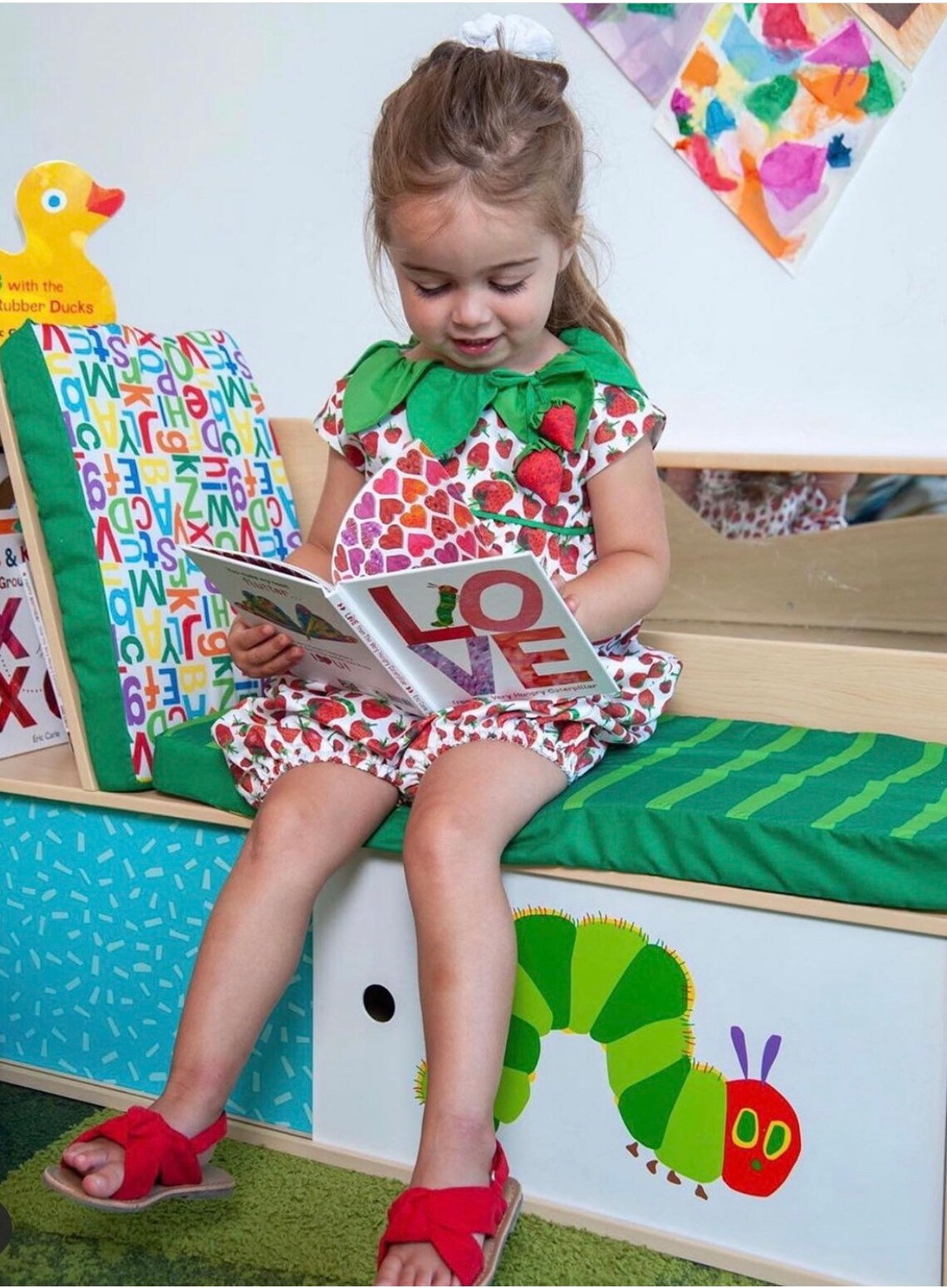 The Very Hungry Caterpillar™ Strawberry Leaf Romper: World of - Etsy