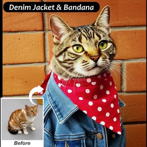 Clothed Pet Portrait, Custom Pet in Outfit Art, Pet Portrait in Clothes, Funny Dog or Cat Costume Canvas, Digital Pet Art Gift