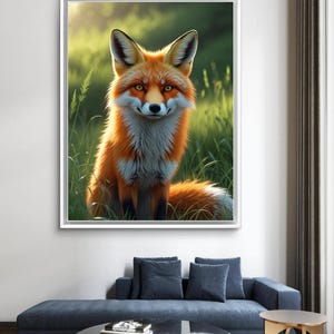 Fox in the grass - Fox Wall Art, Animal Wall Art, Nature Wall Art, Home Decor, Printable Wall Art, Digital Download