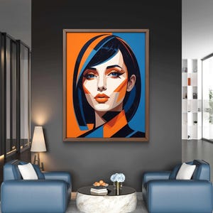 Geometric portrait of a woman | Abstract Portrait Wall Art | Female Portrait Wall Art | Home Decor | Printable Wall Art | Digital Download