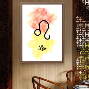Leo zodiac sign | Zodiac Sign Wall Art | Leo Wall Art | Astrology Wall Art | Minimalist Wall Art | Home Decor | Printable Wall Art