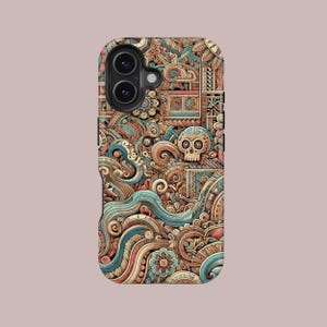 Intricate Tribal Skull Phone Case, Unique Mandala Skull Cover - iPhone 16 15 14 13 12 11 Pro Plus Mini Max, Samsung S25 S24 S23 S20 Ultra