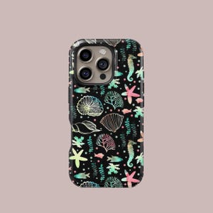 Colorful Underwater World Phone Case, Coral Reef & Seahorse Cover - iPhone 16 15 14 13 12 11 Pro Max, Samsung Galaxy S23 S22 S21 Ultra Case