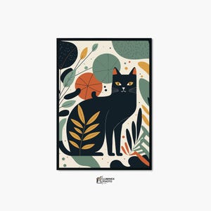Black Cat Abstract Photography Print: Scandinavian Wall Art (Digital Download),printable wall art, abstract art print, modern décor