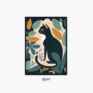 Black Cat Abstract Photography Print: Scandinavian Wall Art (Digital Download),printable wall art, abstract art print, modern décor