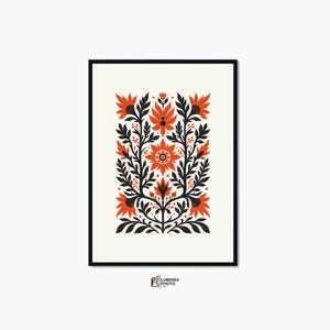 Instant Digital Download, Art illustration,Nordic Abstract Flowers Photography Print: Scandinavian Wall Art (Digital Download)