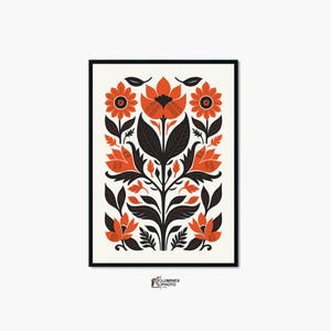Instant Digital Download, Art illustration,Nordic Abstract Flower Photography Print: Scandinavian Wall Art (Digital Download)