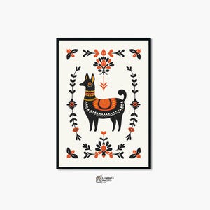 Instant Digital Download, Art illustration,Nordic Dog Print: Abstract Scandinavian Wall Art (Digital Download)