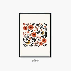 Instant Digital Download, Art illustration,Nordic Abstract Flower Photography Print: Scandinavian Wall Art (Digital Download)