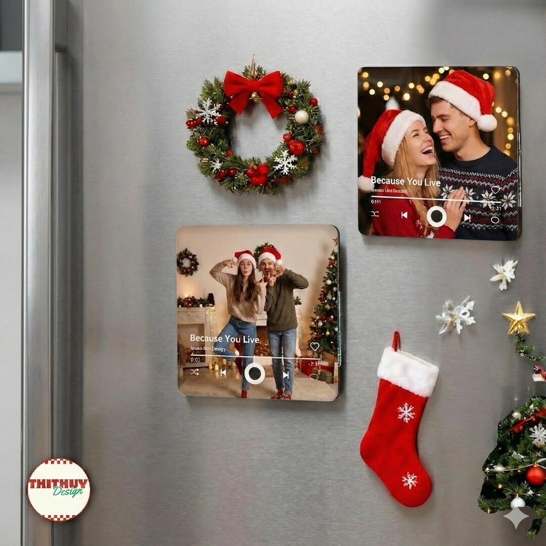 Custom Photo Acrylic Magnet – Personalized Christmas Fridge Magnet - Etsy