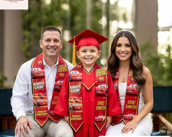 Lightning McQueen Graduation Stole 2026 - Custom Name Personalized Kids Adult Race Car Sash