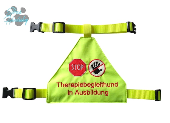 Therapiebegleithund in Ausbildung Warndecke für Hunde – Neongelb,  Sicherheitsdecke, Hundezubehör, Signalweste