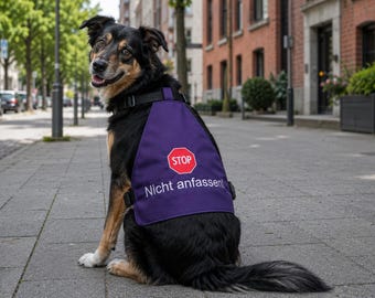 Warning Blanket for Dogs Purple – “Do Not Touch” Safety Blanket, Dog Warning, Protective Blanket, Visible Dog Blanket, Training Blanket