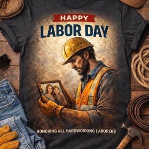 Labor Day Construction Worker Design, Blue Collar Shirt Graphic (Digital Download)