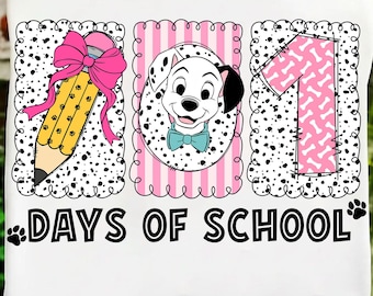 Dalmatian 101 Days of School PNG, Back to School Teacher Gift Design, 101st Day Smarter (Digital Download)