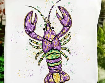 Mardi Gras Lobster PNG, Crawfish Clipart, Louisiana Festival Wrap, Watercolor Lobster PNG (Digital Download)