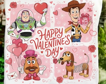Toy And Friends Valentine PNG, Retro Cartoon Valentine Sublimation Design, Happy Valentine's Day PNG (Digital Download)