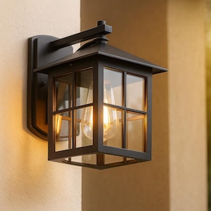 Outdoor Vintage Wall Lamp | Retro E27 LED Sconce Light Fixture for Porch, Patio, Yard & Garden | Black or Bronze Finish