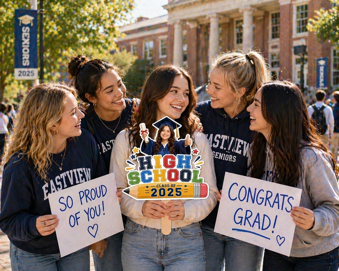 Lockview High School Grad Sign Personalized High School Graduation Hand Sign With Photo, Custom Name ...