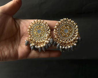 Lightweight Kundan Earrings/Wedding Wear Women Jewelry/Gift For Her