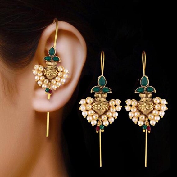 Traditional Wear Bugadi Earrings/Ear Cuff/Lightweight Earrings/Kemp Jewelry