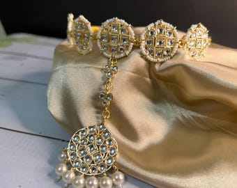 Kundan Braut Hochzeit Mathapatti/Indischer Stirnschmuck/Rajwadi Sheeshpatti/Haarband