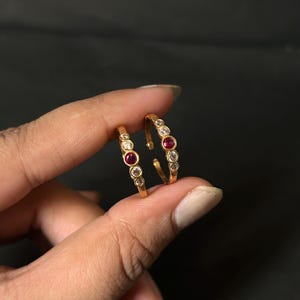 Guldpläterad tåring för kvinnor/Traditionell justerbar bichiya/Mehandi-smycken för bröllop