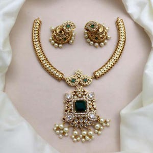 Kemp Halskette/südindischer Schmuck/indischer Schmuck/Tempel Halskette/Tempel Schmuck/Desi Halskette/Brautschmuck Set