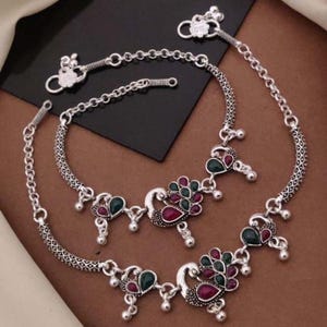 Oxidized Brass Bell Anklets: Indian Bridal Jhanjhar Ghungroo Payal